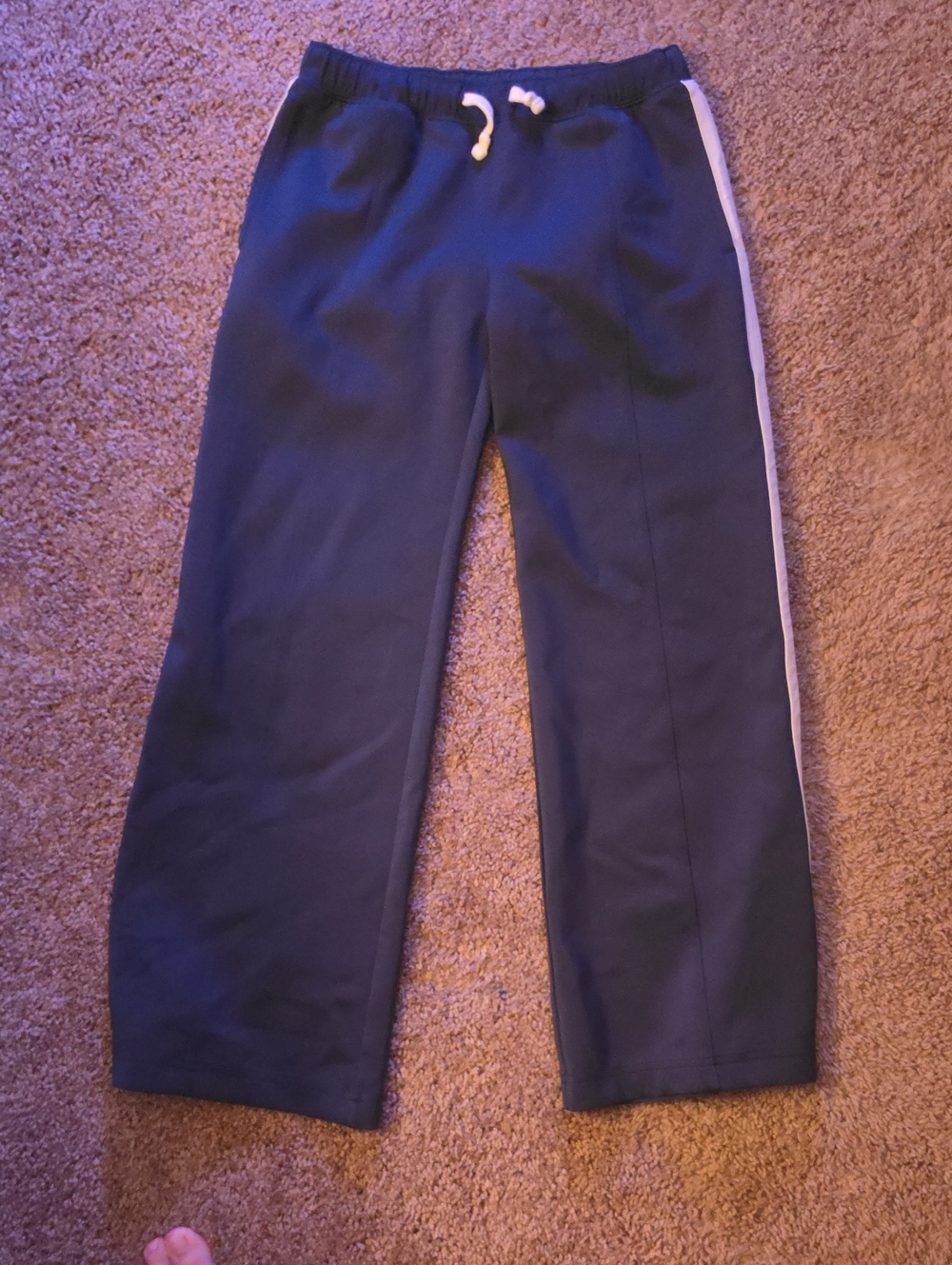 abercrombie kids Navy Sweatpants with White Side Stripe